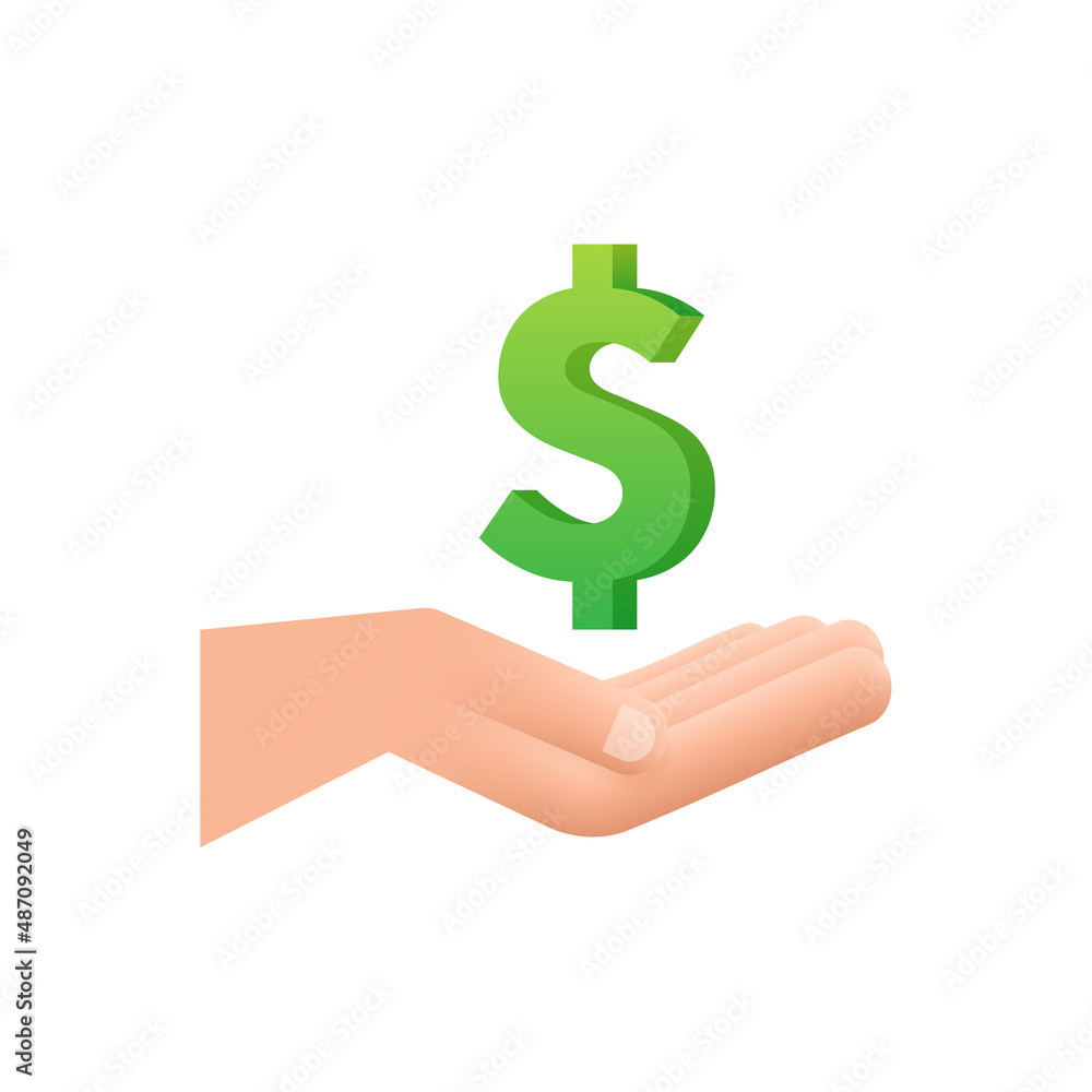 Money hand for concept design. Hand holding green money banknote Money hand for concept design. Hand holding green money banknote