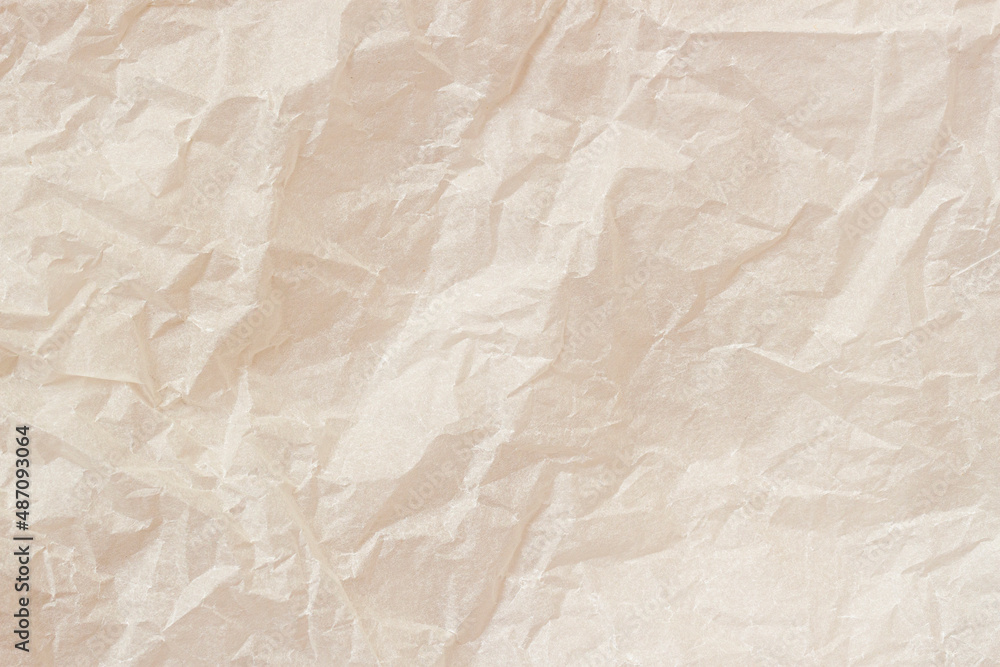 Fototapeta premium Wrinkled paper close-up. Recyclable material, texture, background