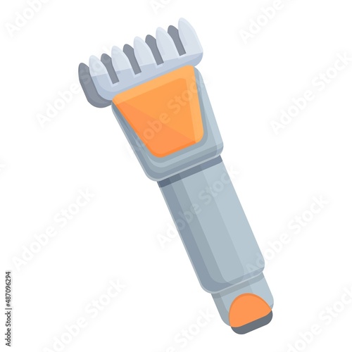 Electric trimmer icon cartoon vector. Farmer tool. Cut eater