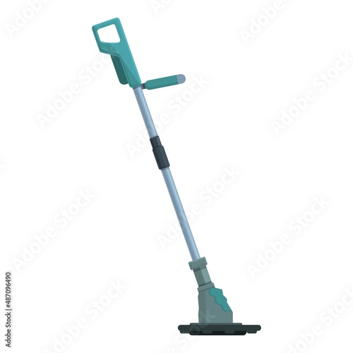 Trimmer mow icon cartoon vector. Garden grass. Machine equipment