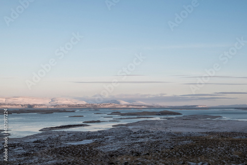 Fototapeta Naklejka Na Ścianę i Meble -  Álftafjörður - Winterlandschaft an der Strasse 54