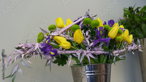 bouquet of spring flowers in a vase