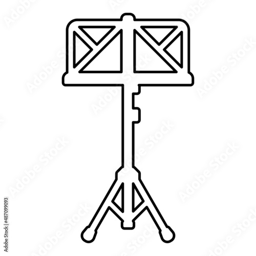 Music stand easel Reading-stand contour outline line icon black color vector illustration image thin flat style