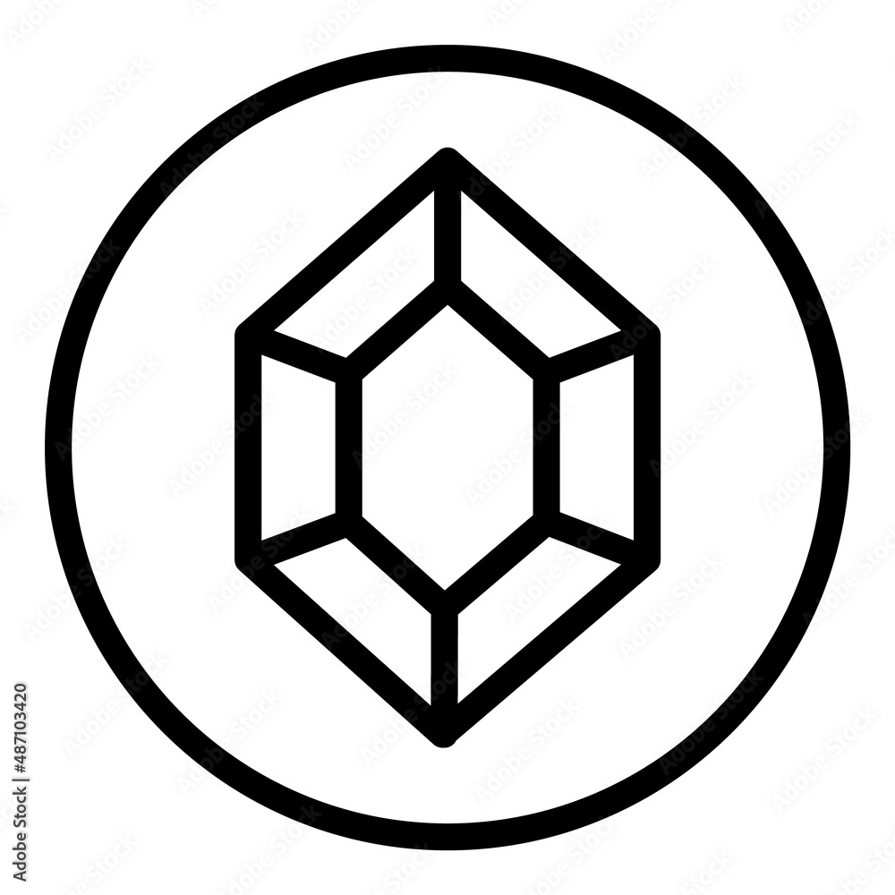 Diamond Gemstone Jewelry Flat Icon Isolated On White Background Diamond Gemstone Jewelry Flat Icon Isolated On White Background