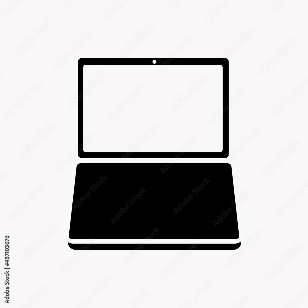 Laptop or notebook computer vector flat icon on a transparent background. Laptop or notebook computer vector flat icon on a transparent background.