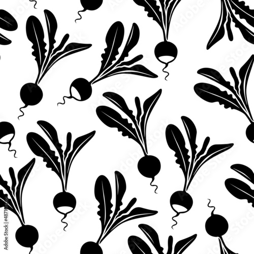 Vegetables radish pattern seamless