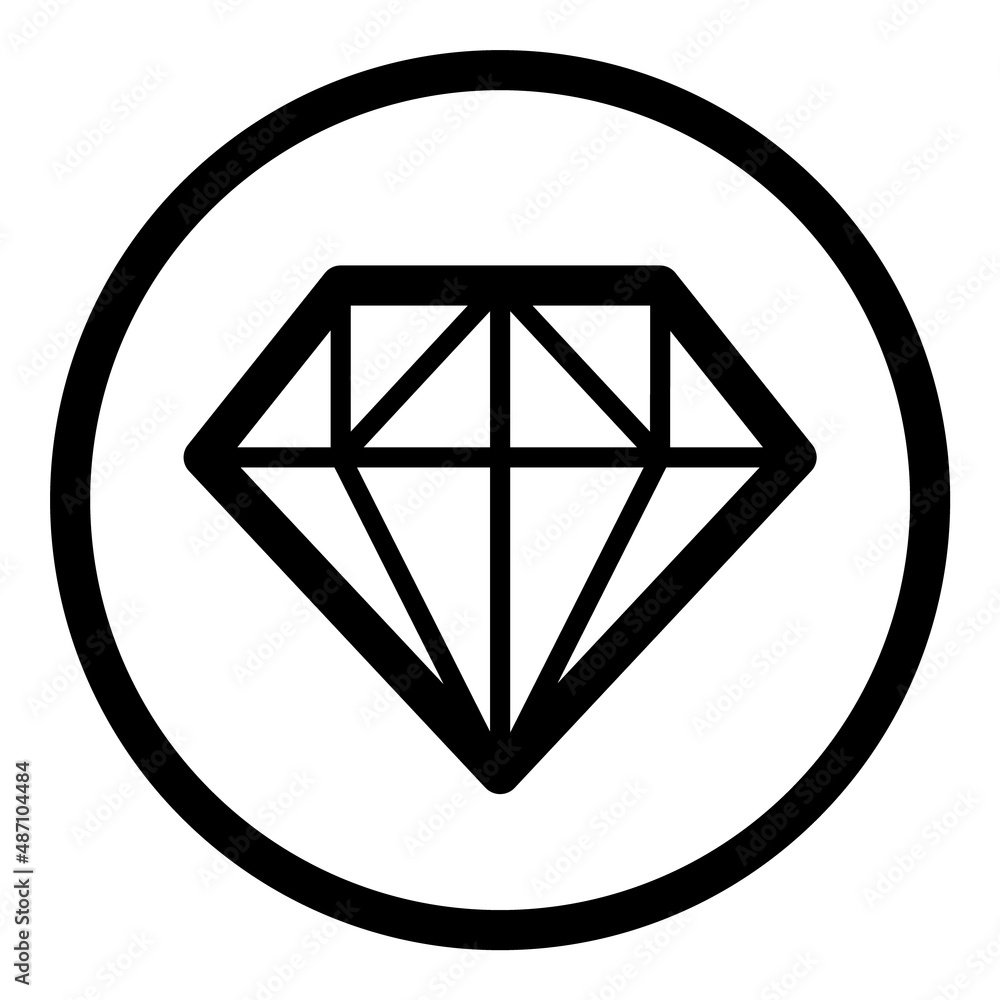 Diamond Gemstone Jewelry Flat Icon Isolated On White Background Diamond Gemstone Jewelry Flat Icon Isolated On White Background