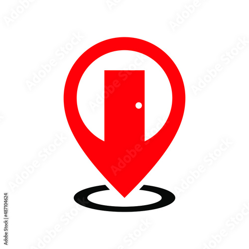 Pin Point with Door Logo can be use for icon, sign, logo and etc