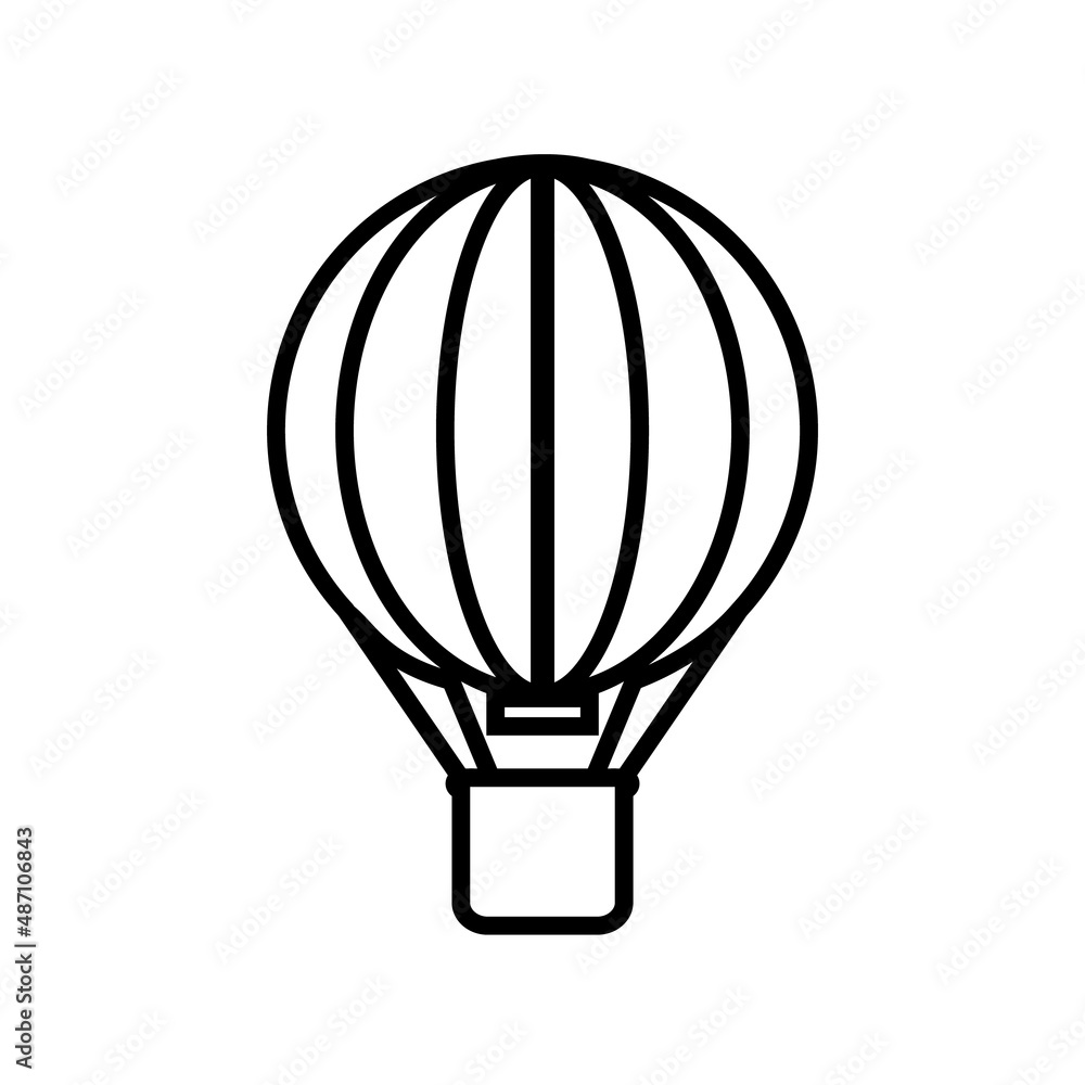 Hot air balloon line icon, vector outline logo isolated on white background Hot air balloon line icon, vector outline logo isolated on white background