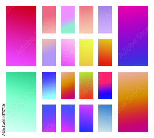 Simple modern color cover design. Set of abstract gradients textures. Background for banner, flyer
