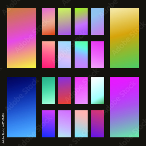 Simple modern color cover design. Set of abstract gradients textures. Background for banner, flyer