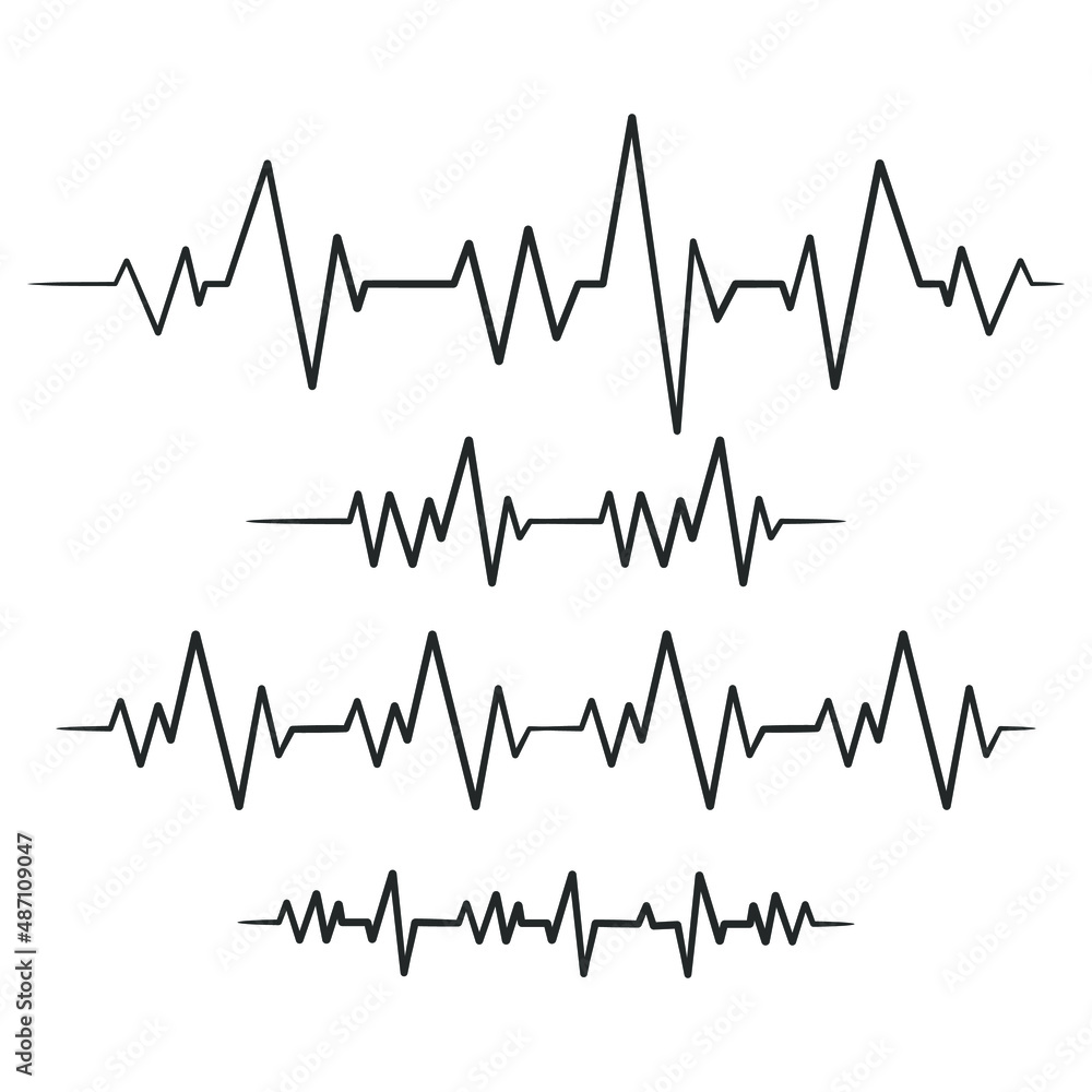 Continuous line drawing of heartbeat monitor pulse, Heart rate Continuous line drawing of heartbeat monitor pulse, Heart rate