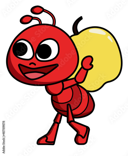 Ant character vector, little bug graphic cartoon, funny insect icon