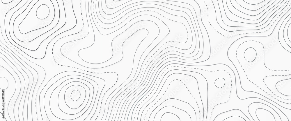 Topographic background and texture, monochrome image. 3D waves. Cartography Background, with black on white contours vector topography stylized height of the lines, abstract vector illustration. 