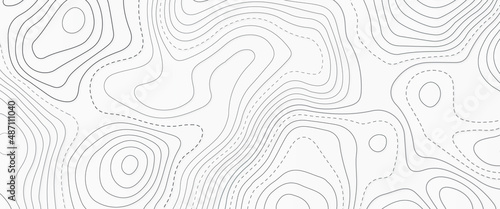 Topographic background and texture, monochrome image. 3D waves. Cartography Background, with black on white contours vector topography stylized height of the lines, abstract vector illustration. 