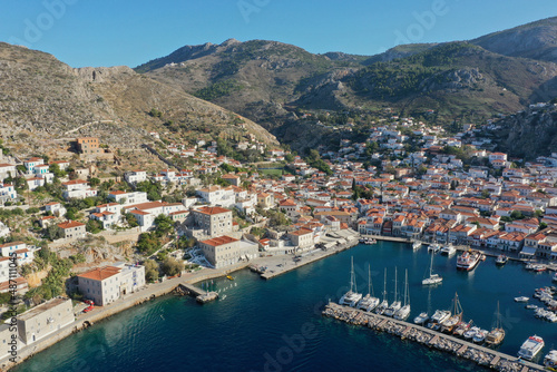 Hydra port in the Saronic Gulf Greece © qphotomania