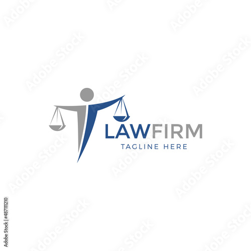 justice people logo, law firm logo design vector illustration