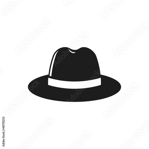 Hat icon. Fedora. Vector. Flat design.