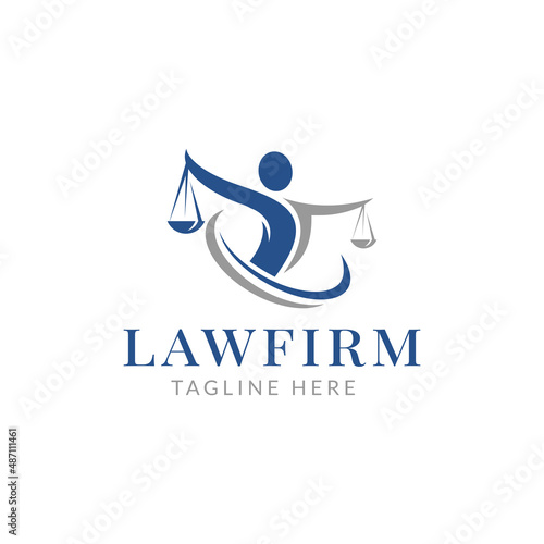 justice people logo, law firm logo design vector illustration