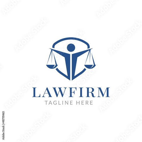 justice people logo, law firm logo design vector illustration