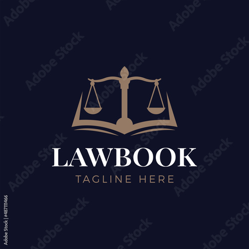 book law firm logo, learning law firm logo design vector template