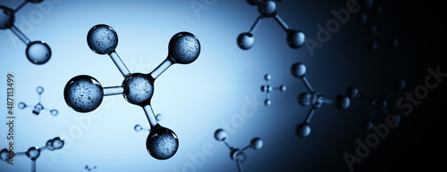 Molecules 3D abstract design template photo