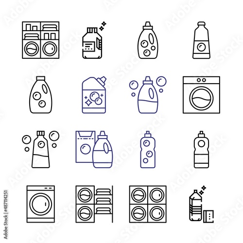 softener Icon Set with line icons. Modern Thin Line Style. Suitable for Web and Mobile Icon. Vector illustration EPS 10.