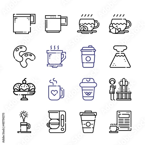 espresso Icon Set with line icons. Modern Thin Line Style. Suitable for Web and Mobile Icon. Vector illustration EPS 10.
