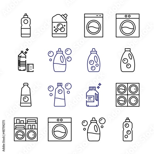 softener Icon Set with line icons. Modern Thin Line Style. Suitable for Web and Mobile Icon. Vector illustration EPS 10.