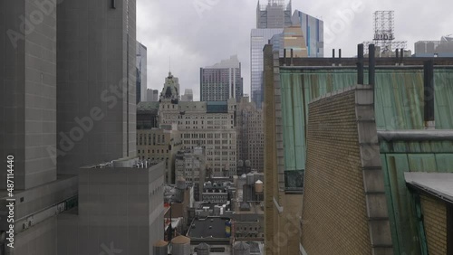 New York city buildings from hotel window