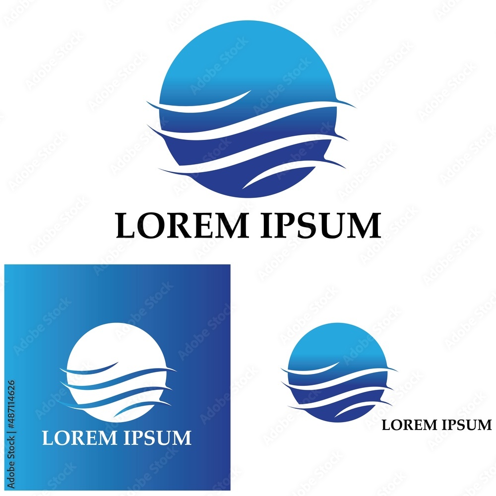 water wave logo design template water wave logo design template