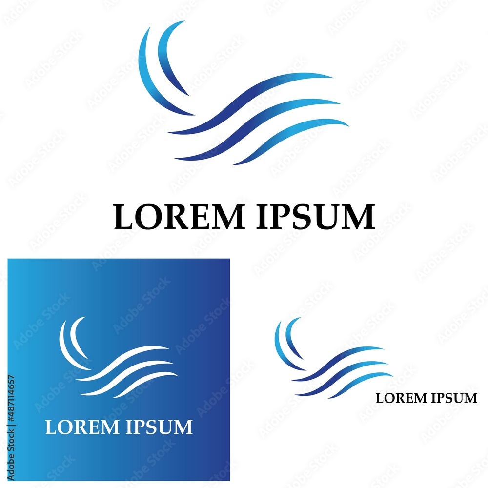 water wave logo design template water wave logo design template