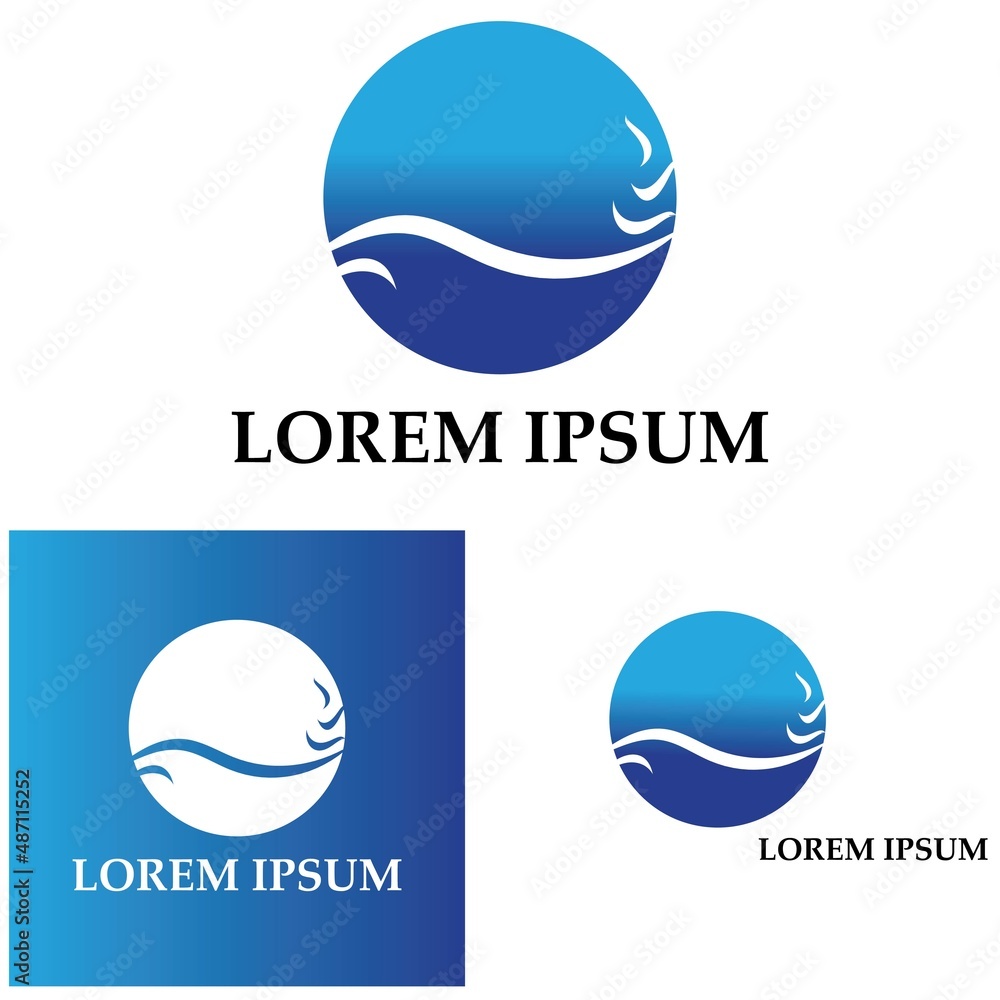 Naklejka premium water wave logo design template