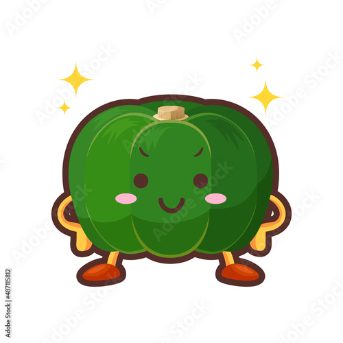 誇らしげな顔をしたかわいい南瓜のキャラクターのイラスト
