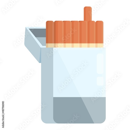 Cigarette pack icon cartoon vector. Cigar smoke. Nicotine cigaret
