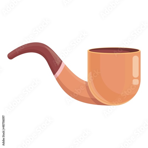 Smoking pipe icon cartoon vector. Cigar smoke. Tobacco smoke