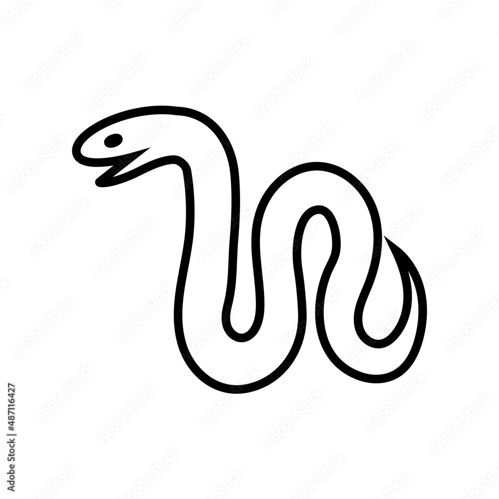 Fototapeta premium Snake line icon, vector outline logo isolated on white background