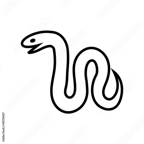 Snake line icon, vector outline logo isolated on white background