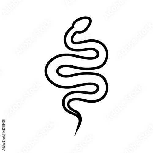 Snake line icon, vector outline logo isolated on white background