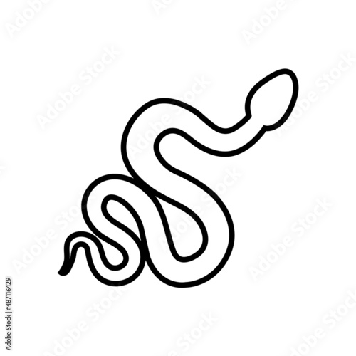 Snake line icon, vector outline logo isolated on white background