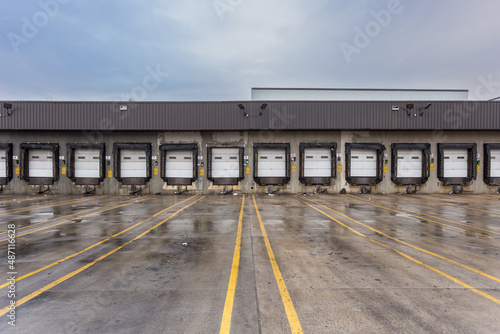 Wide angle of empty loading dock