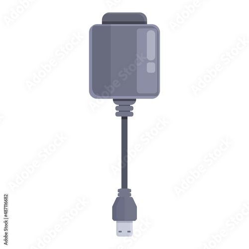 Electronic cigarette cable icon cartoon vector. Vape bottle. Vaper smoke