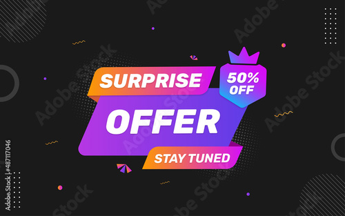 Surprise offer banner template with editable text effect