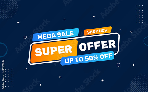 Super offer banner template with editable text effect