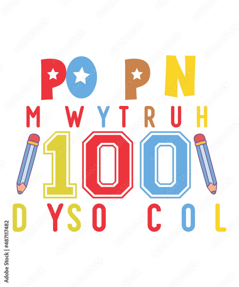 Vektorová grafika „100 Days of School SVG, 100th Day of School svg, 100 Days, Baseball svg, Hit