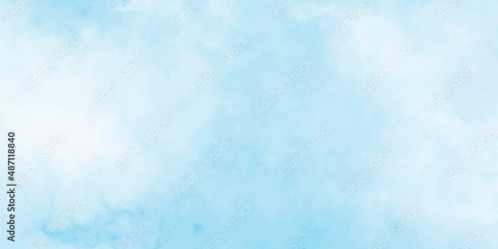 Abstract watercolor blue sky background.  Aquarelle Traditional Pattern. Hand Drawn Surface. Acrylic Craft Paper.
