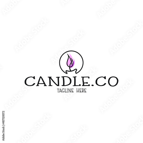 simple candle elegant logo company