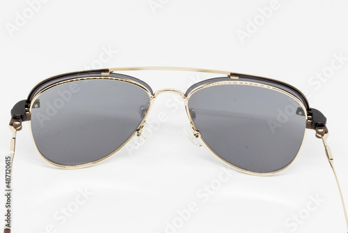 black circle sunglasses Photos on a white background