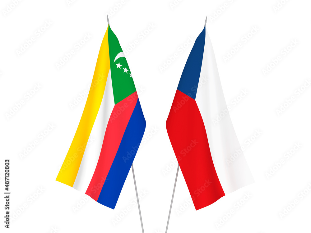 Union of the Comoros and Czech Republic flags Union of the Comoros and Czech Republic flags
