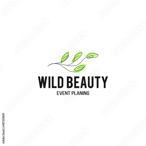flower farm feminime weding logo